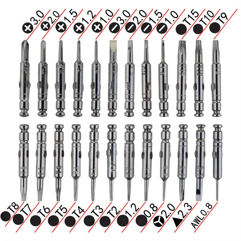 25 In 1 Cell Phones Opening Pry Mobile Phone Repair Tool Kit Screwdriver Set For Iphone 6s plus Samsung Accessory Bundles H35 (6)