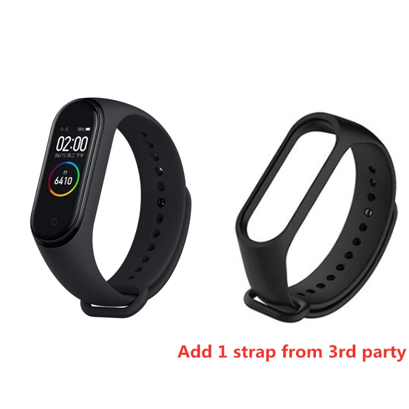 Xiaomi Mi Band 4 Smart Bracelet AMOLED Screen Miband 4 Smartband Fitness Traker Bluetooth 5.0 Sport Waterproof Smart Band - Цвет: add strap