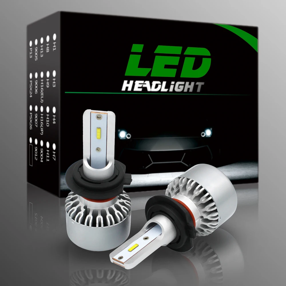 WLJH 2x авто LED H7 фары дальнего света лампы 4000лм Автомобильный свет HB2 Hi Lo луч двойной