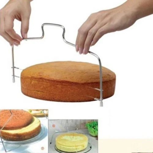 DIY слайсер для торта двойная линия Регулируемая нержавеющая сталь металл устройство для торта украшения формы для выпечки кухонный инструмент для приготовления пищи