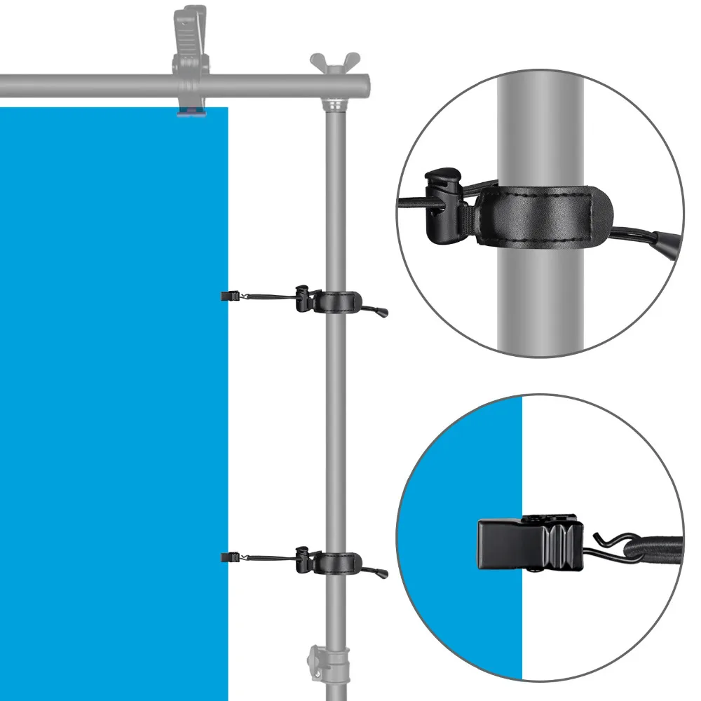 Neewer 12 пакетов фоновые зажимы держатель с 9,05 дюймов/23 см регулируемый эластичный шнур для фото видео студии