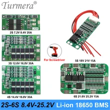 Turmera 2S 3S 4S 5S 6S Li-ion Lithium Battery 18650 Charger PCB BMS Protection Board For screwdriver battery Lipo Cell Module ma