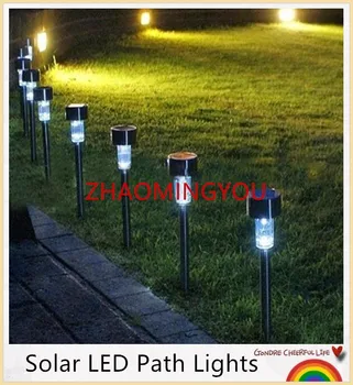 

YOU 10PCS high quality waterproof solar lamps white ABS Spot Light Solar LED Path Light Outdoor Garden Lawn lightings