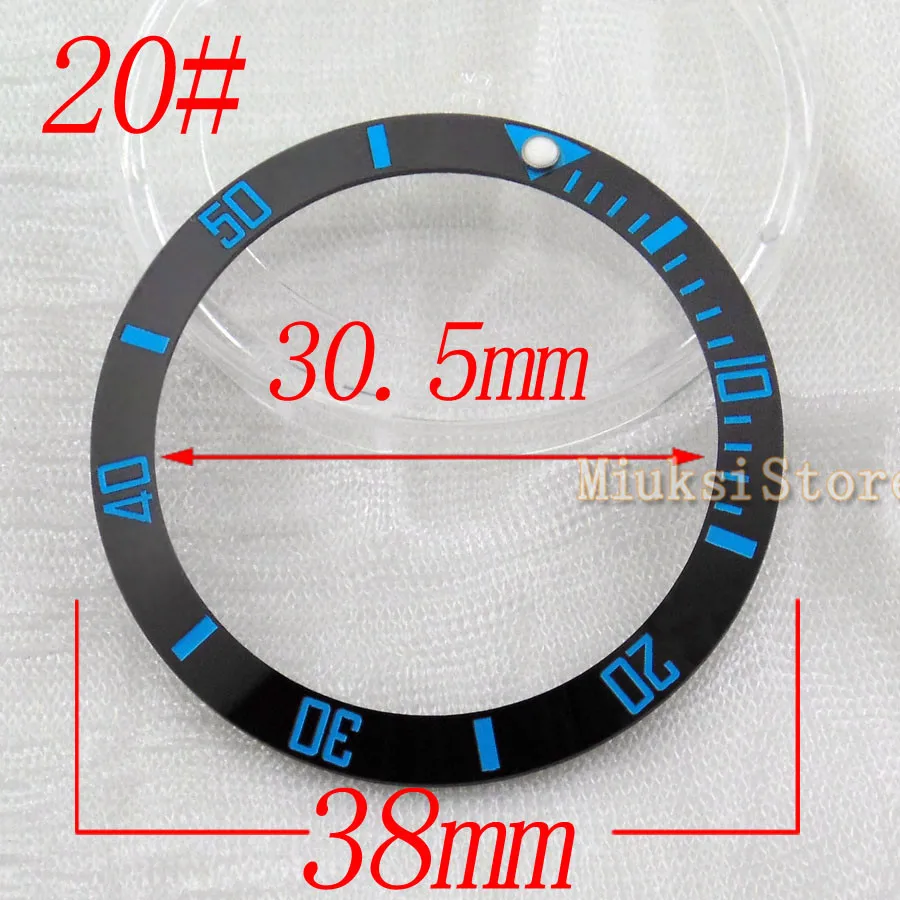 38 мм черный керамический Безель синий цифровой знак тика для мужчин/женщин часы с большим циферблатом