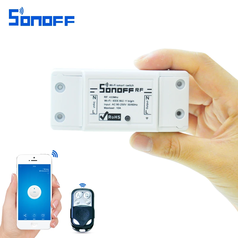 

itead sonoff rf Smart Remote Control 433mhz AC90-250v 10A Wifi Switch Module for light Smart Home universal wireless switch