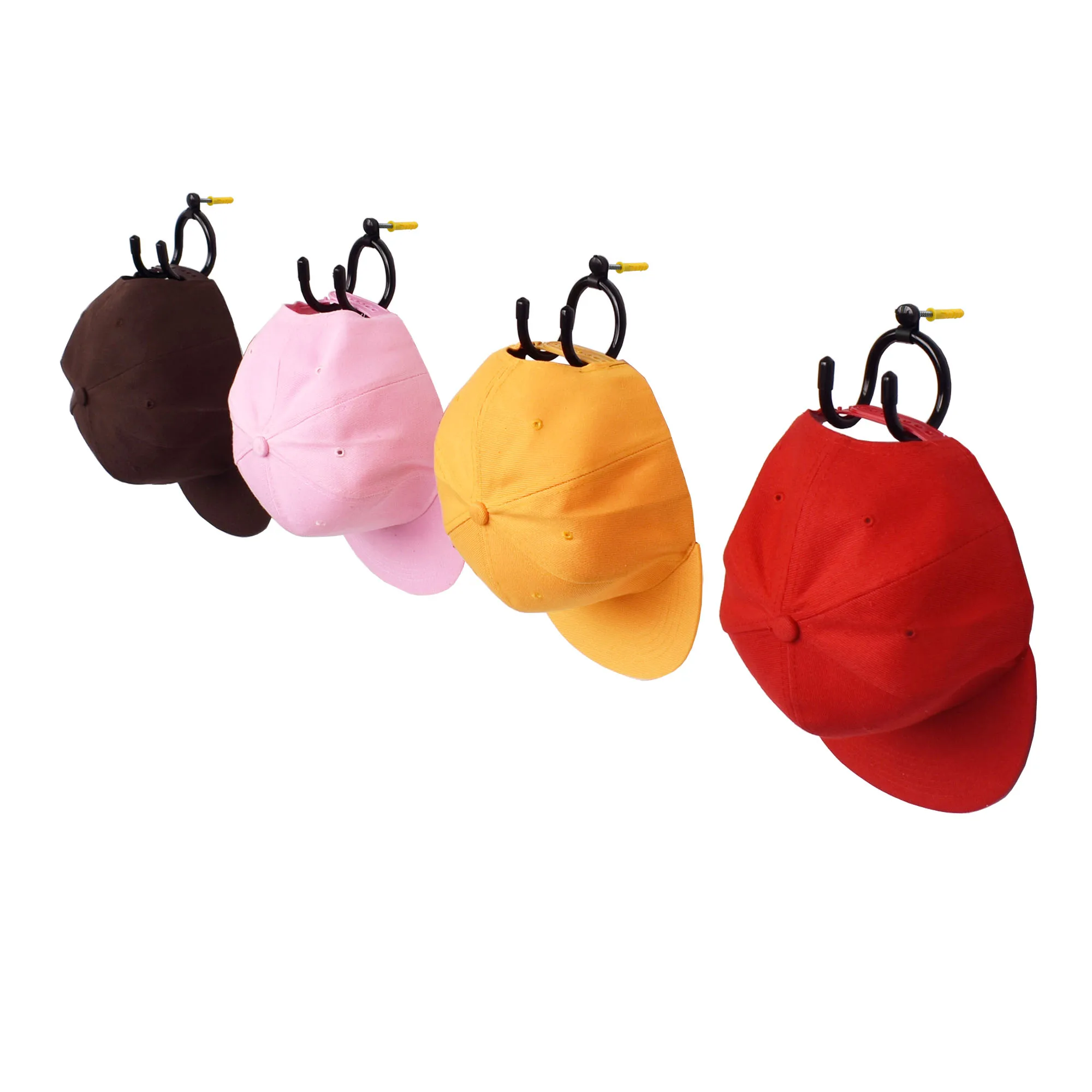YYST миниатюрная шляпа Настенный монтажный колпачок держатель Крышка стойка для хранения шляп для отображения ваших шапок на стене-4/PK
