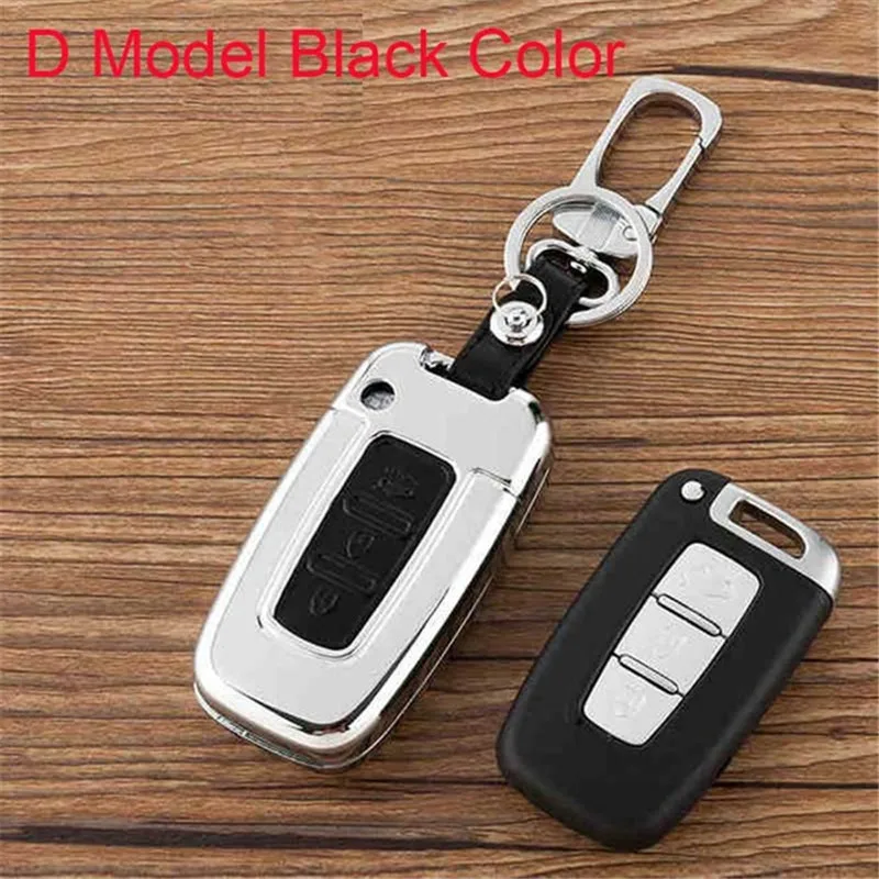 

Leather Car Key Cover Case For Hyundai Elantra Veloster i30 i35 iX35 Solaris Santa For KIA RIO Cerato Optima K3 K5 Sportage