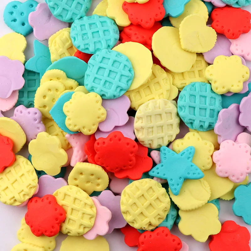 

10pcs3D Nail Art 20-25mmMixed Different Colors Cookies Fimo Slices Nail Art Decoration Polymer Clay Slices for DIY Nail Art Stud
