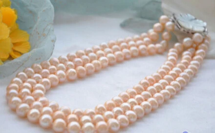

HOT 0015153 pink round FRESHWATER CULTURED pearl necklace
