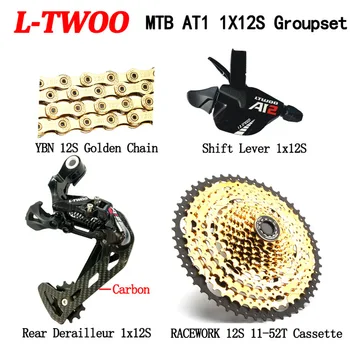 

LTWOO AT12 MTB bicycle groups set 12 speed changes + rear Deraileur rear + RACEWORk 52 T Cassette + YBN 4 piece Eagle chain