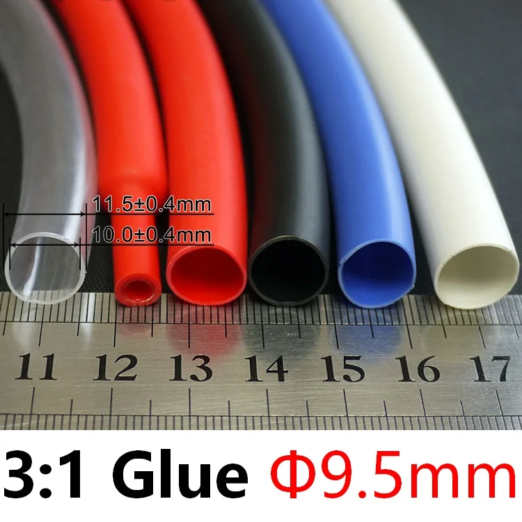 

Diameter 9.5mm Heat Shrink Tubing 3:1 Ratio Dual Wall Thick Glue Waterproof Wire Wrap Insulated Adhesive Lined Cable Slveeve
