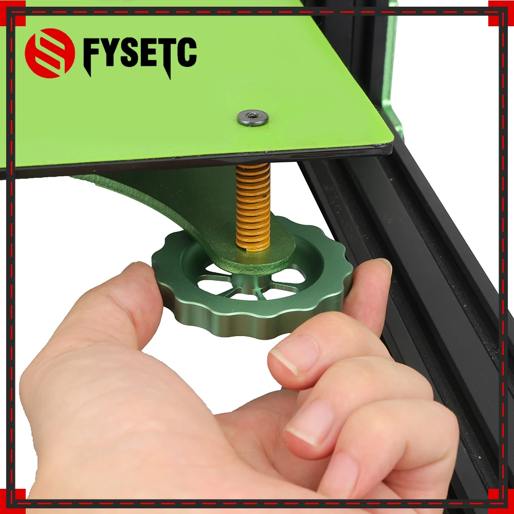 1 قطعة 3D طابعة أجزاء الأخضر كبيرة اليد تويست التسوية الجوز جميع المعادن ل TEVO تورنادو 3D طابعة النهائي مقبض مستوي M5 موضوع