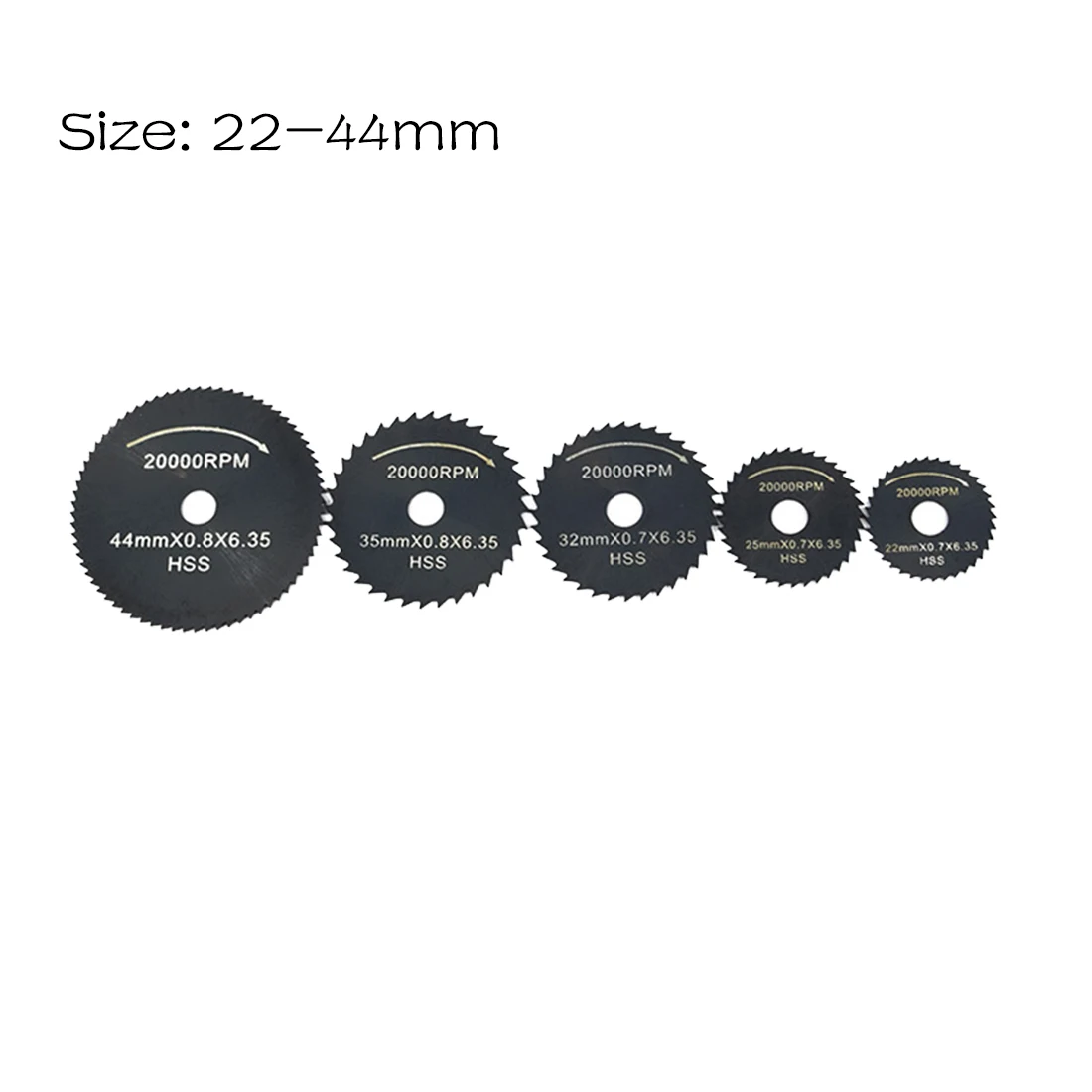 6PCS HSS Rotary Tool 22 /25 /32 /35 /44 /50mm Circular Saw Blades Cutting Discs Mandrel for Dremel Cut off Woodworking