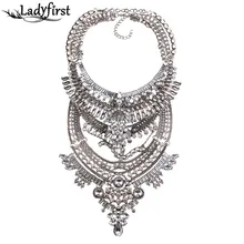 Ladyfirst 2016 Metal Collares y Colgantes de Cristal de La Vendimia Declaración Gargantilla za Maxi Collier Femme BohoFashion Collar 3306