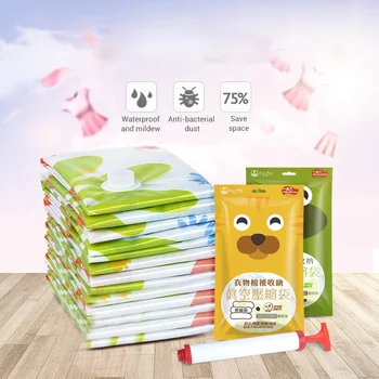 

5sizes Vacuum Bag for Clothes Storage Bag With Valve Transparent Border Foldable Compressed Organizer Space Saving Seal Packet