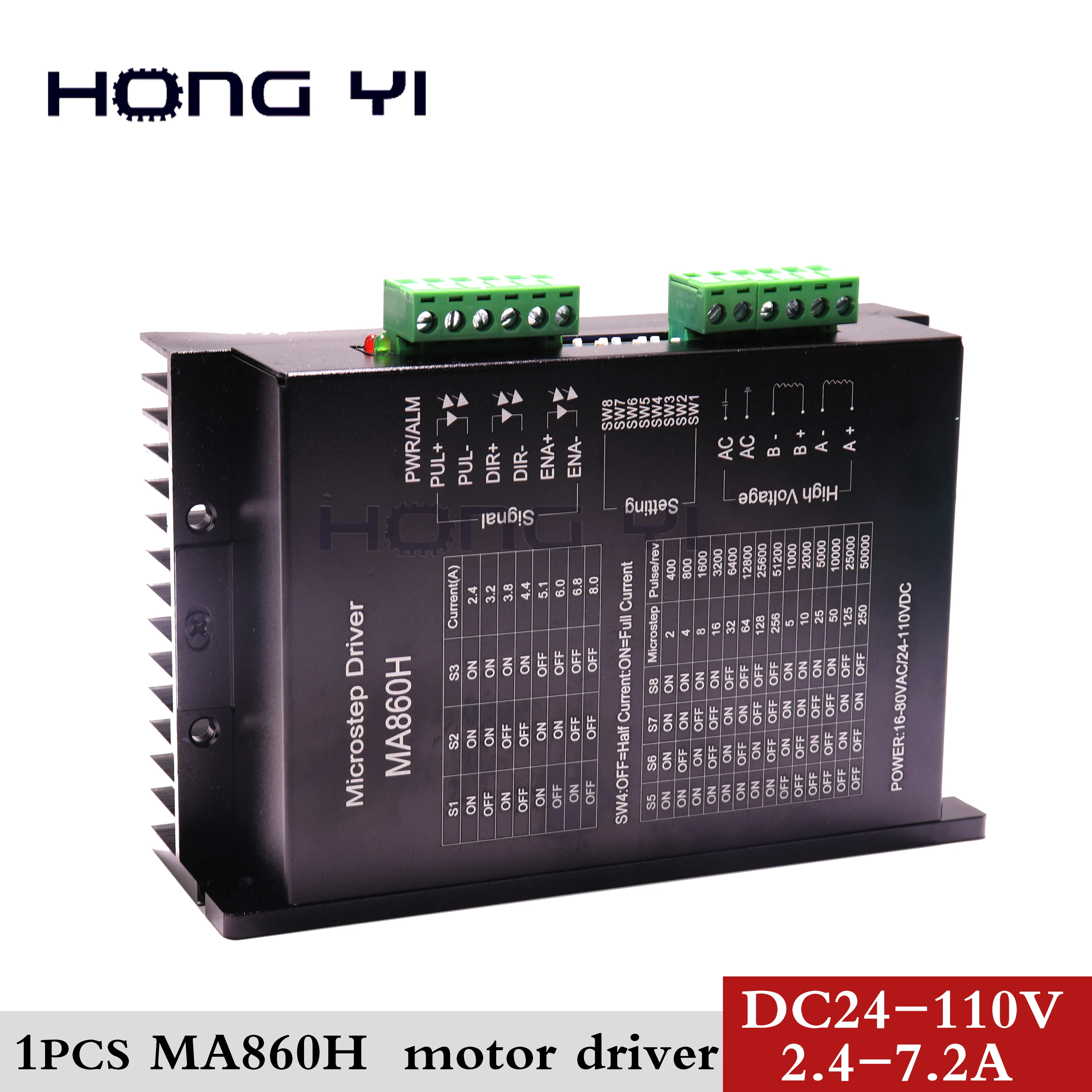 

Free shiping Stepper Motor Driver Subdivision replace leadshine MA860H 2phase 18-80VAC 7.2A for NEMA23 NEMA34 motor