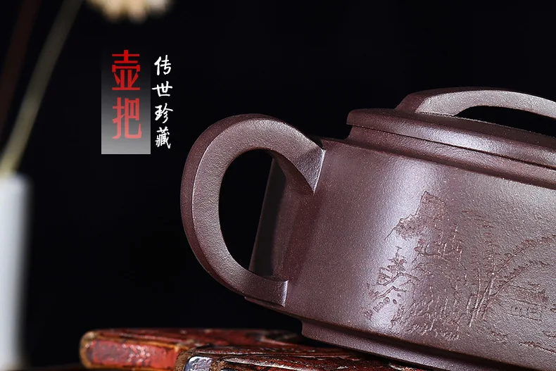 Zhen кабинет Arabia Land Circle Yixing НЕОБРАБОТАННАЯ руда темно-красный эмалированный керамический чайник знаменитый Полный ручной чайник оптом