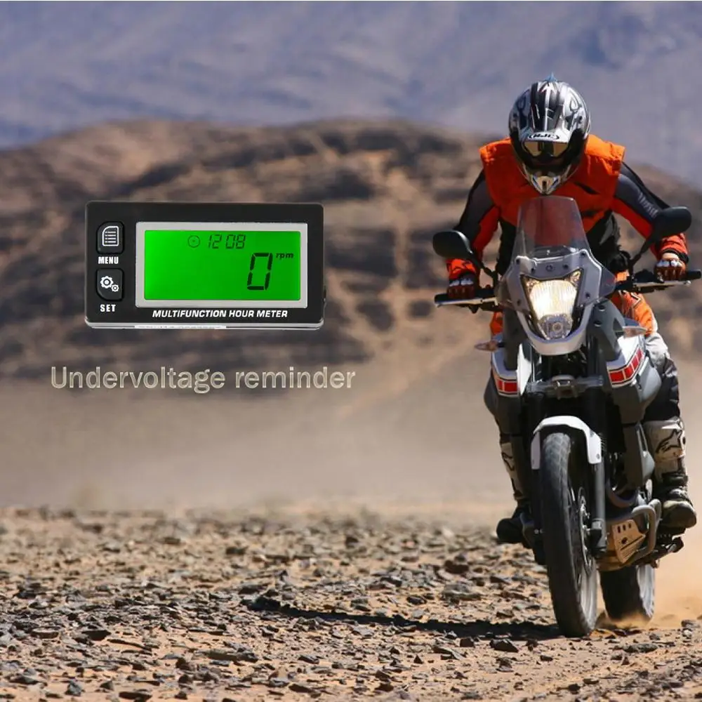 

China Suplier New Functional Digital Inductive Gasoline Engine Hour Meter Tachometer Maintenance Reminder Counter Meter