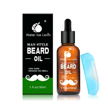 

100% Natural Men Beard Mustache Growth Repair Conditioner Beard Healthy Oil Moisturizing Beard Oil With Comb For Men Gift