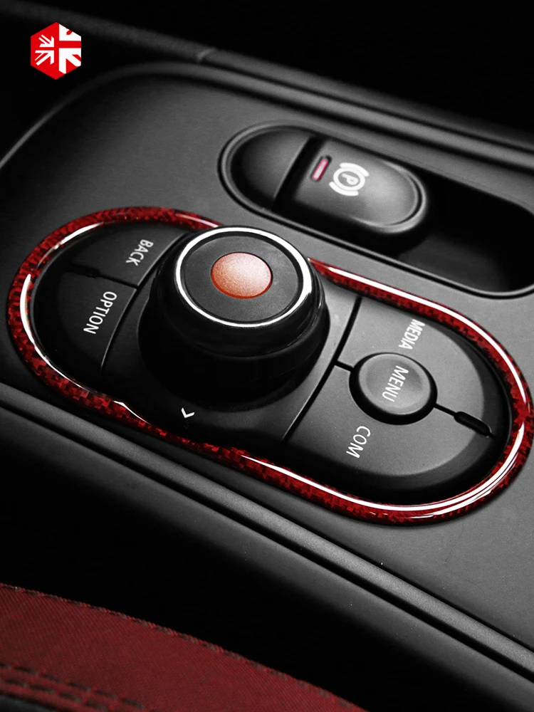 

For MINI Cooper Countryman F60 Auto Multimedia Button Gear Panel Housing Carbon Fiber Cover Sticker Interior Decor Accessories