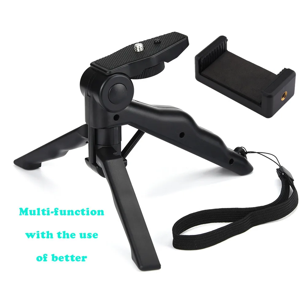 2 In 1Universal Mini Hand Pistol Grip Tabletop Travel Tripod Stabilizer