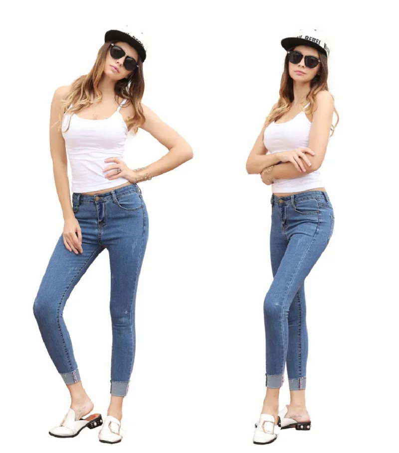 2018 New Self cultivation Pencil Pants Elastic Jeans Thin
