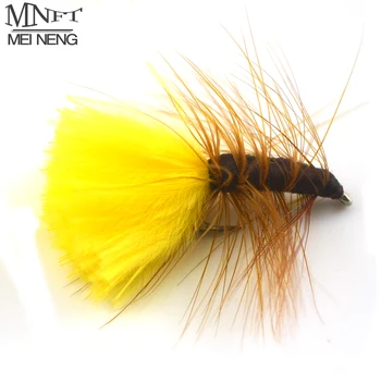 

MNFT 10PCS/LOT Bright Yellow Fritz Lures Fly Fishing Trout Buzzers Flies Fly Fishing Hook 9#
