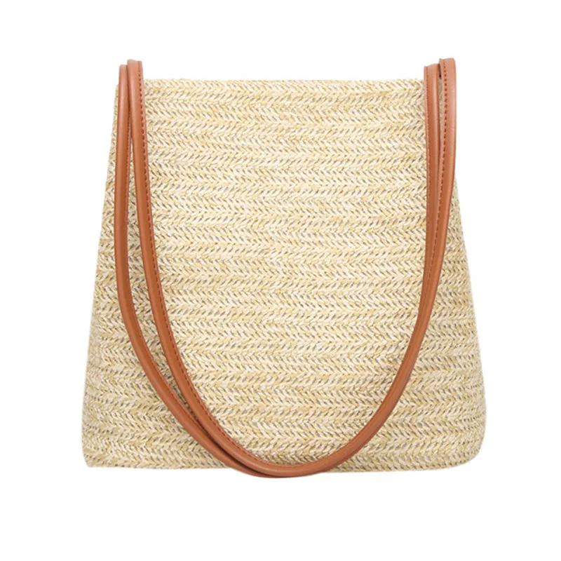 2018 Summer Women Durable Weave Straw Beach Bags Feminine Linen Woven