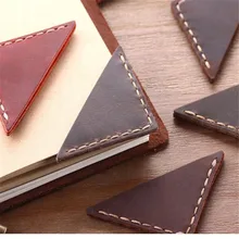 1 шт. винтажная натуральная кожаная Закладка треугольник угловая страница маркер ручной работы мини книга для чтения канцелярская папка для чтения