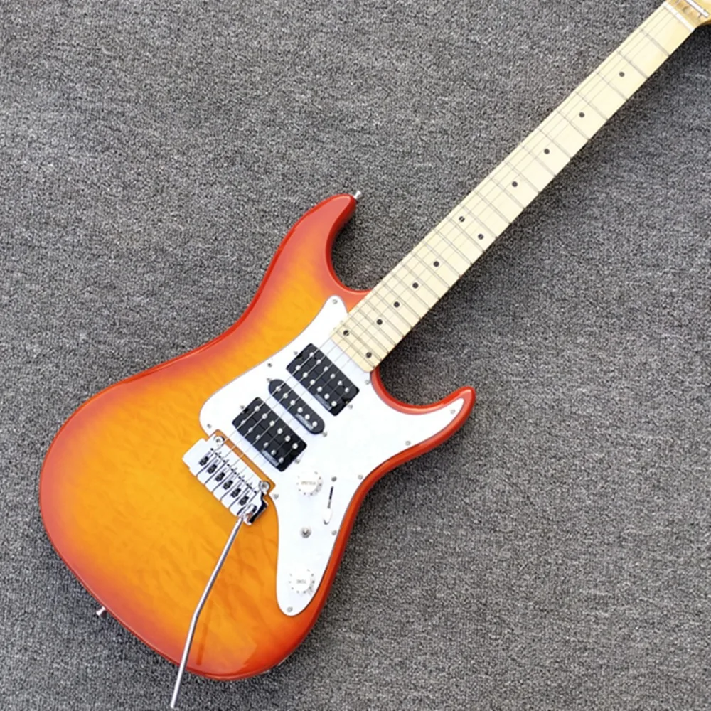 

Top Quality Rock Guitar,Tremolo Guitar with Bridge Arm,Orange Electric Guitar,Custom Shop,Free Shipping