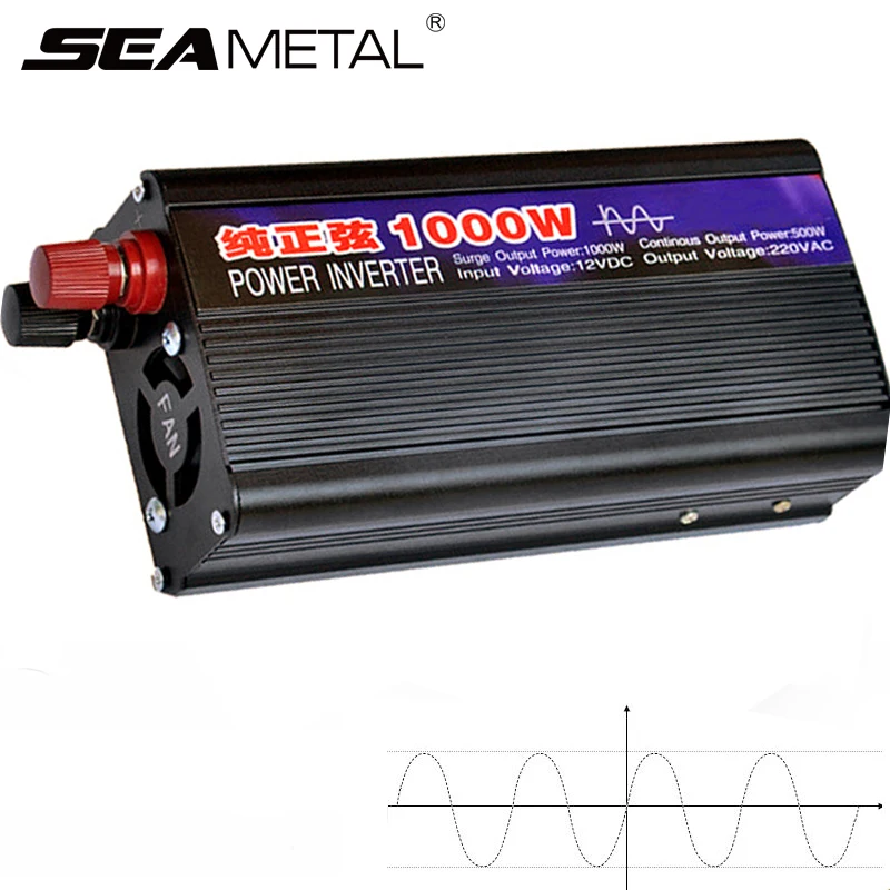 

Car Inverter 12V 220V 1000W Auto Pure Sine Wave Power Inverter Supply Inverters 12 220 1000 Transformer Converter Inverter Goods
