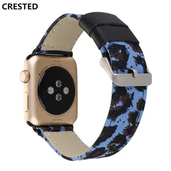 

CRESTED Genuine Leather strap For Apple Watch 4 band 44mm 40mm Iwatch Series 4 3 2 1 42mm/38mm Fashion Women wrist Bracelet belt