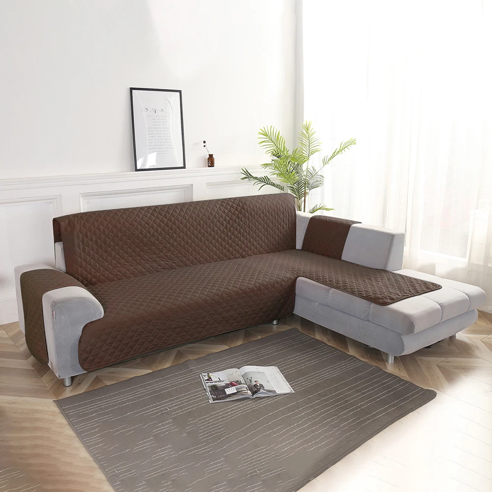 

Sectional Couch Cover Peninsula Sofa Cushion Armrest for Living Room Modern Solid Backrest 3seats 4seats Grey Beige Red Coffee