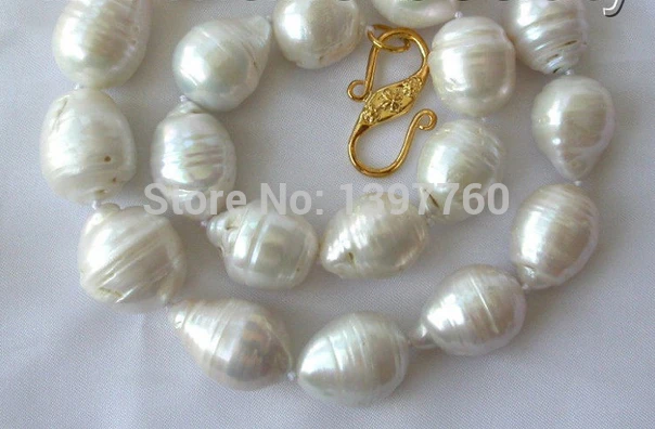 

Miss charm Jew.106 baroque white reborn keshi freshwater pearl necklace NEW