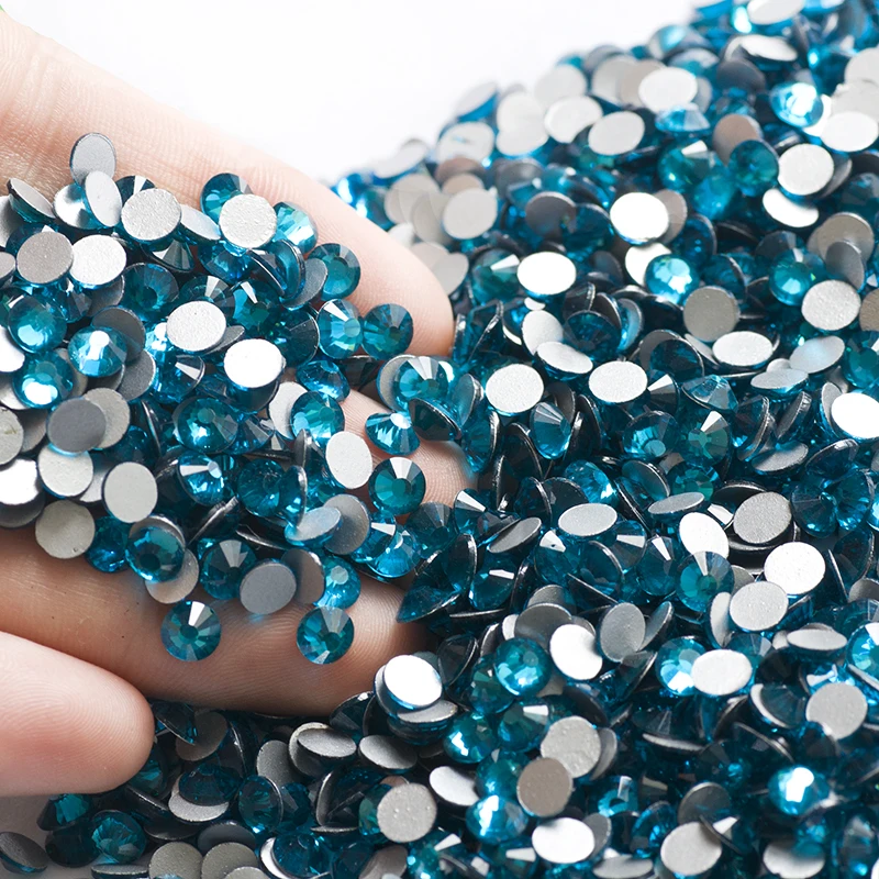 

Free shipping SS20 4.6-4.8mm Blue-Ziron round Shape Crystal Flat Back Nail Art rhinestones
