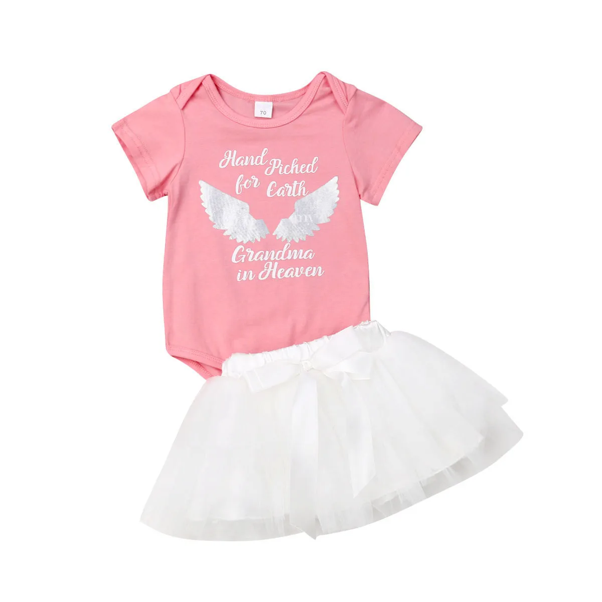 

Pudcoco 2019 Summer Newborn Infant Baby Girl Romper+tutu Skirt Clothes Outfit White Cute Set Playsuit