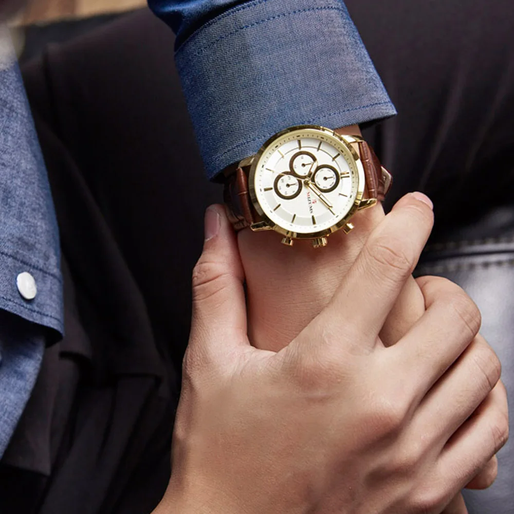 2019 mizums Gold Quartz Watch Top Brand Luxury Men Watches Fashion Man Wristwatches vogue leather strap Relogio Masculino Saatler drop shipping wholesale (18)