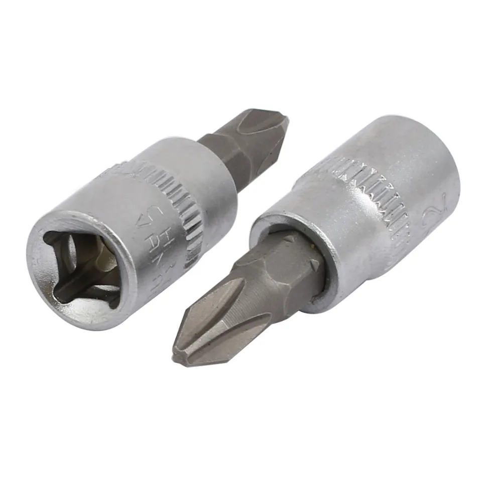 UXCELL Newest 2Pcs 1/4 inch PH2 Phillips Head Square Chrome Vanadium