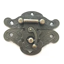 Jewelry Wooden Case Box Lock Hardware Antique Bronze Hasp Locks 66mm 52mm
