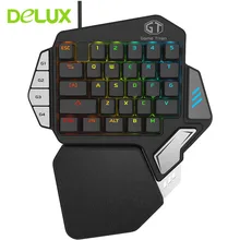 Delux T9X Механическая игровая клавиатура с одной рукой мини USB Проводные клавиатуры с RGB подсветкой геймерская клавиатура для PUBG LOL E-Sport
