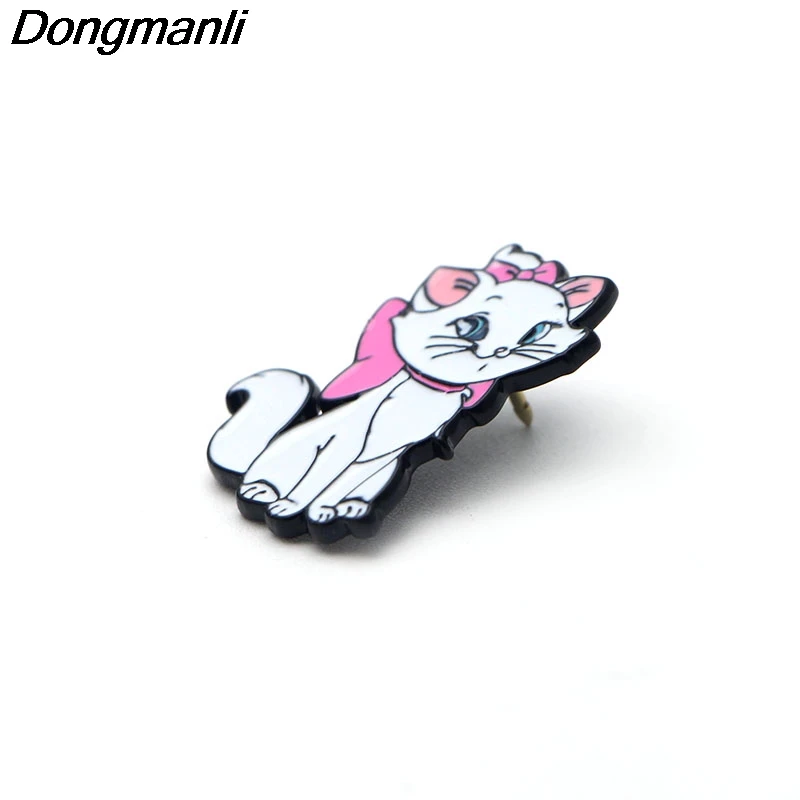 P2268 Dongmanli новые Marie Aristocats Детские булавки Maria Cat эмалированная Брошь для женщин и девочек значок ювелирные изделия аксессуары