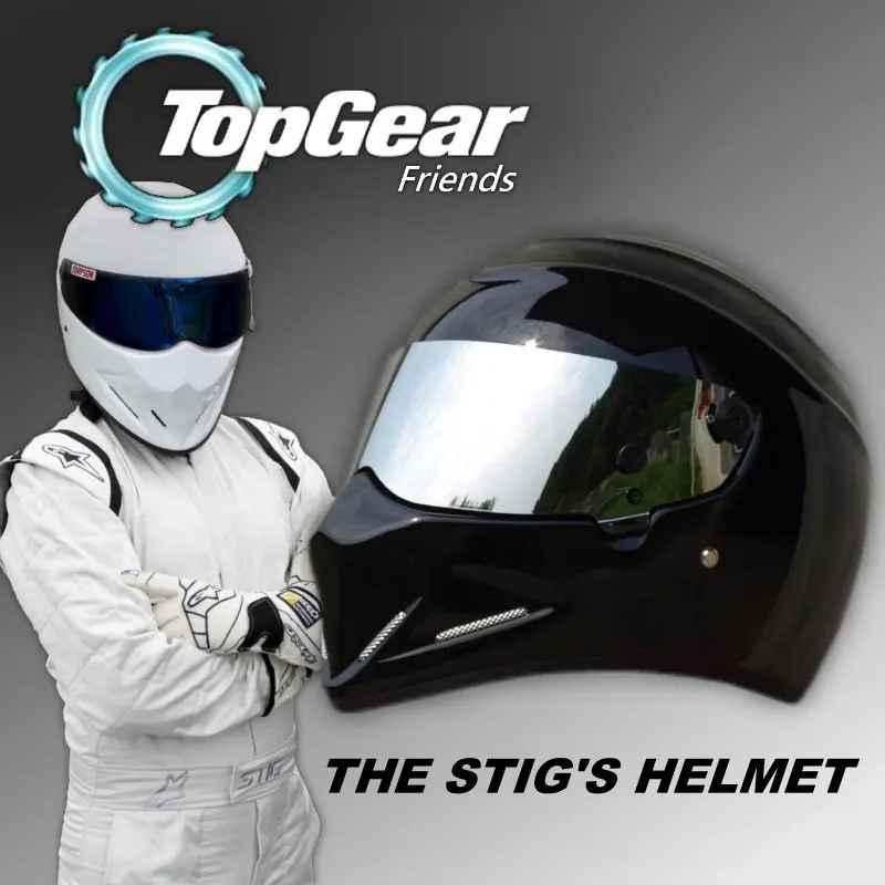 Для Topgear шлем Стига с серебристый козырек/TG Fans's Collectable/as SIMPSON Pig/черный мотоциклетный шлем/черный Stig