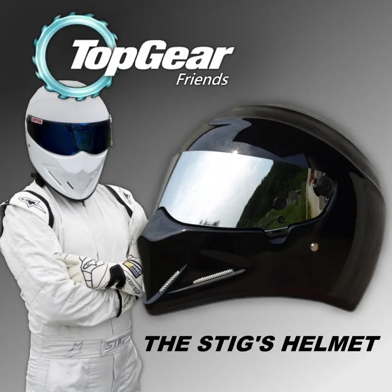 Для Topgear шлем Стига с серебристый козырек/TG Fans Collectable/as SIMPSON Pig/черный