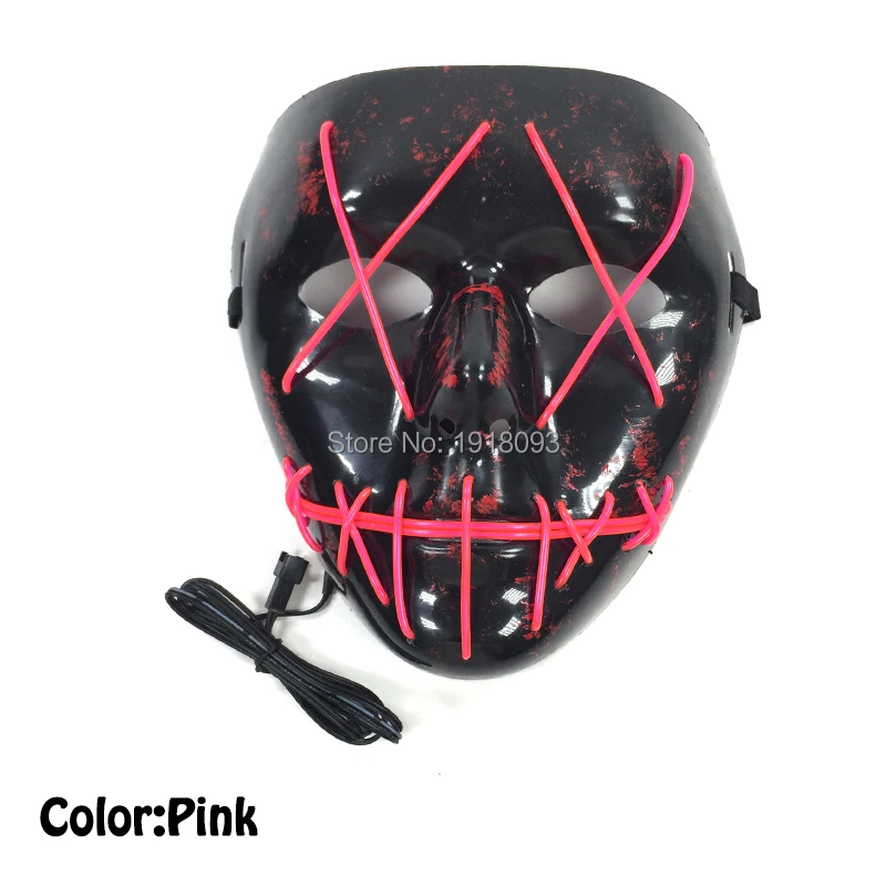 Горячая Мода Призрак танцы маски EL Wire световой костюм вечерние маска Хэллоуин Вечерние Маски для праздника освещения поставок маски