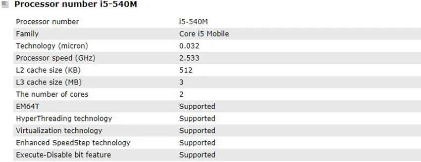 I5 540M