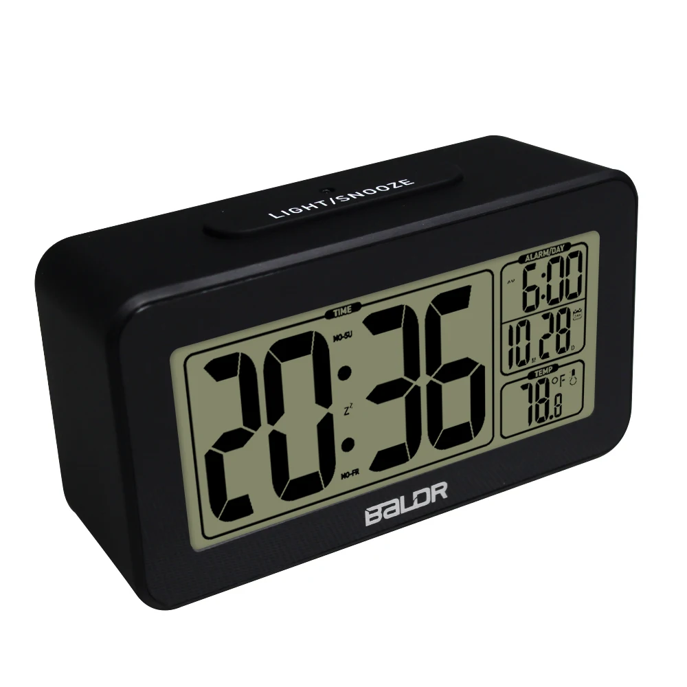 

Snooze Digital Alarm Clock Electronic Student Clock Large LCD Display Sensor Nightlight Office Table Clock Temperature Display