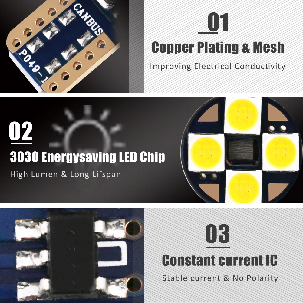 W5W T10 12 SMD 3030 супер яркие Автомобильные светодиодные лампы сигнальные номерные