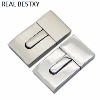 

20pcs/lot hole size 10*5mm engrave logo Stainless Steel DIY Jewelry Findings Clasp Leather Bracelet Jewelry Clasp Accessories