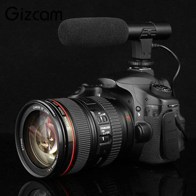 Gizcam Professional 3.5mm Interview Meeting Camera Microphone Hot Shoe