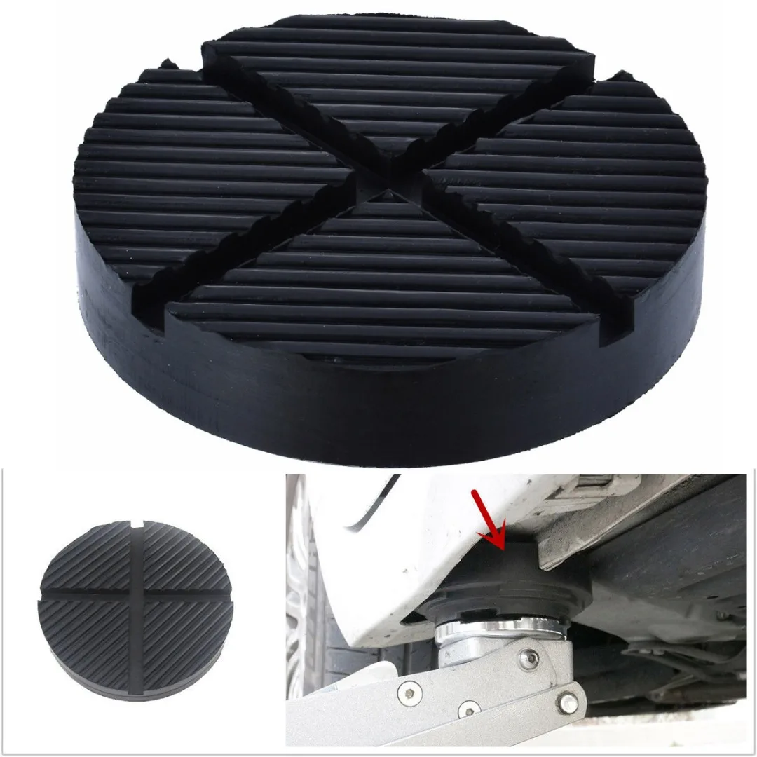 1pcs Universal Rubber Cross Slotted Frame Rail Floor Jack Disk Pad Adapter Pinch Weld Side Tool Jacking Lifting Disk